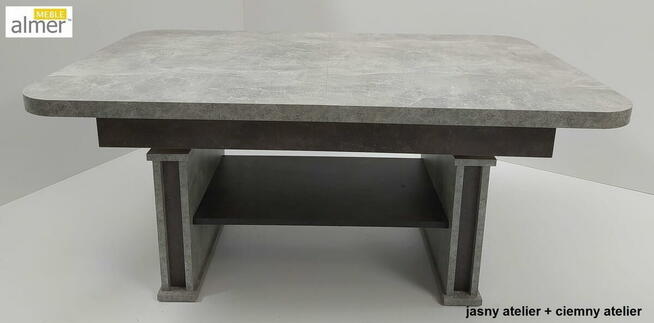 Ławostół Ława Stół L15 rozkładany 200cm Beton Ciemny Czarny