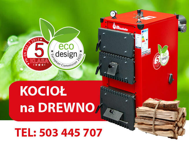Kocioł piec NADMUCHOWY na DREWNO 5 klasa 13kW