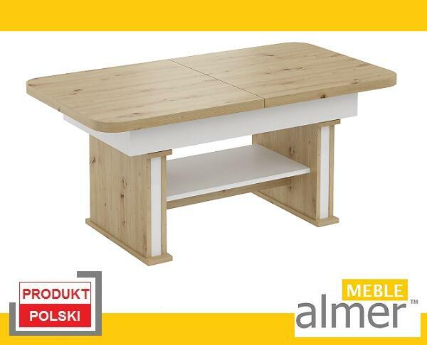 Duża Ława Stół Ławostół Loft L02 rozkładany Dąb Artisan Biel