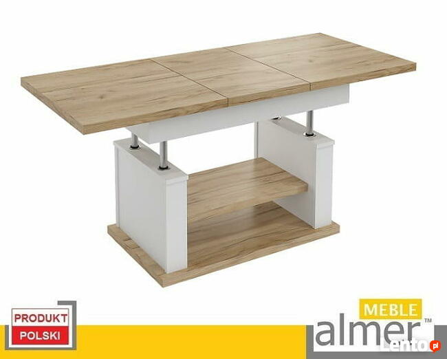 Ławostół Ława Stół Loft L06 rozkładany Dąb Carft Złoty Biały