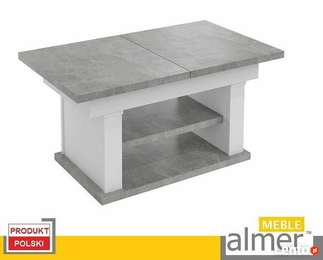 Ławostół Ława Stół Loft L06 rozkładany Beton Jasny Biały