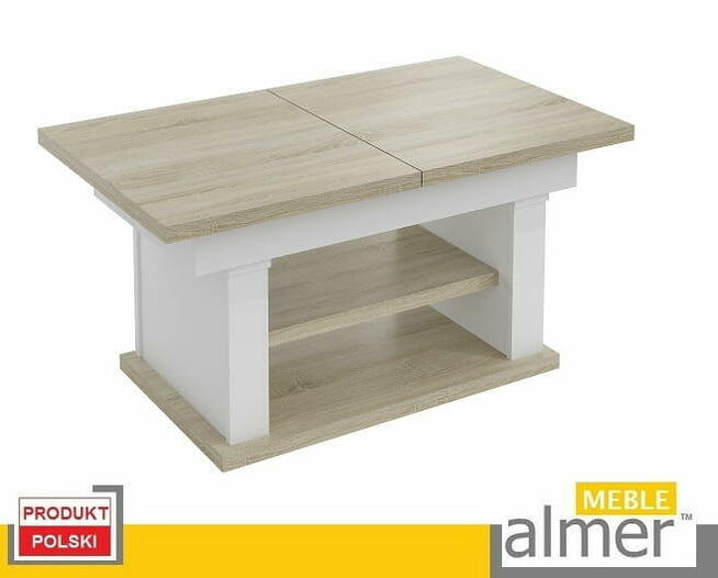 Ławostół Ława Stół Loft L06 rozkładany Dąb Sonoma Biały