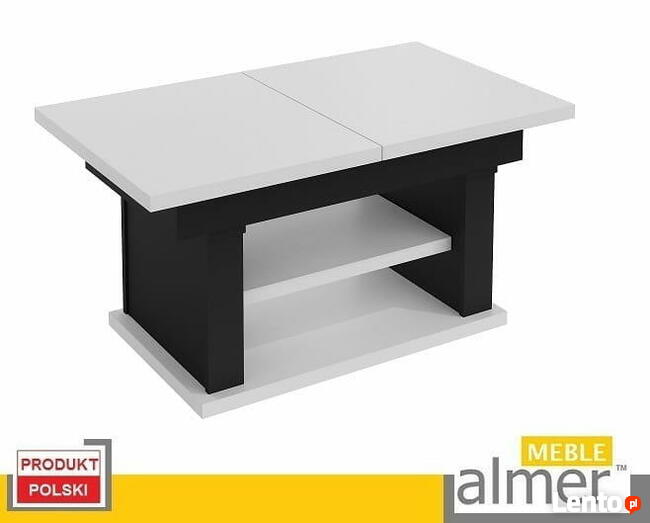 Ławostół Ława L06 rozkładany do 200/210cm Biały / Czarny