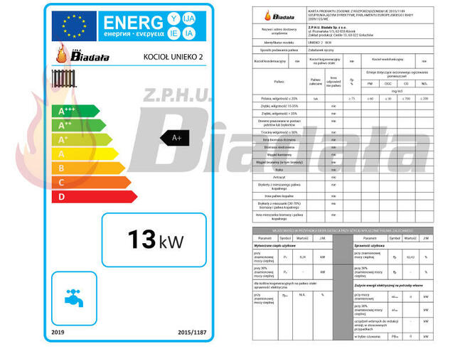 Kocioł piec NADMUCHOWY na DREWNO 5 klasa 13kW