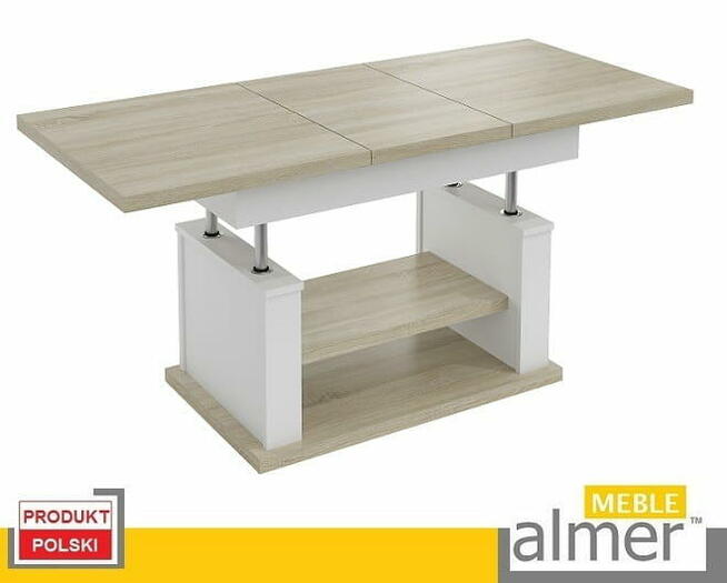 Ławostół Ława Stół Loft L06 rozkładany Dąb Sonoma Biały