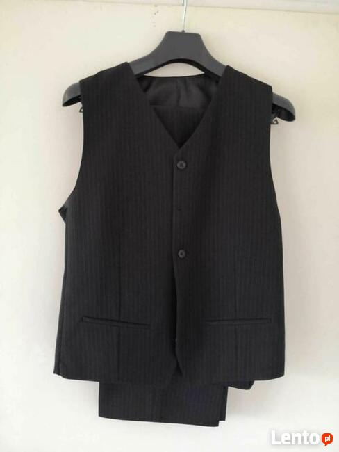Garnitur kamizelka spodnie marynarka komplet czarny