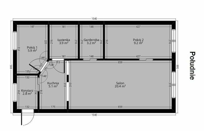 3 pokoje Zabrze Roosevelta plus garderoba