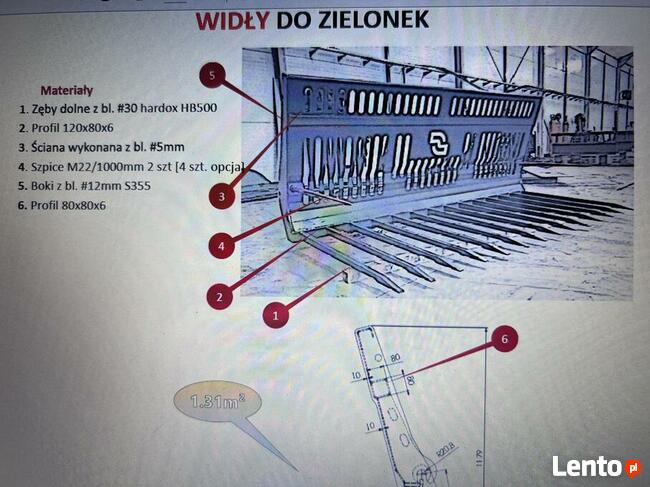 Widły do zielonek zielonki kukurydzy spych hydrauliczny