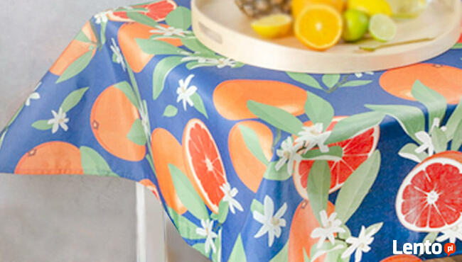 obrus z owocami, 160x110 obrus w pomarańcze