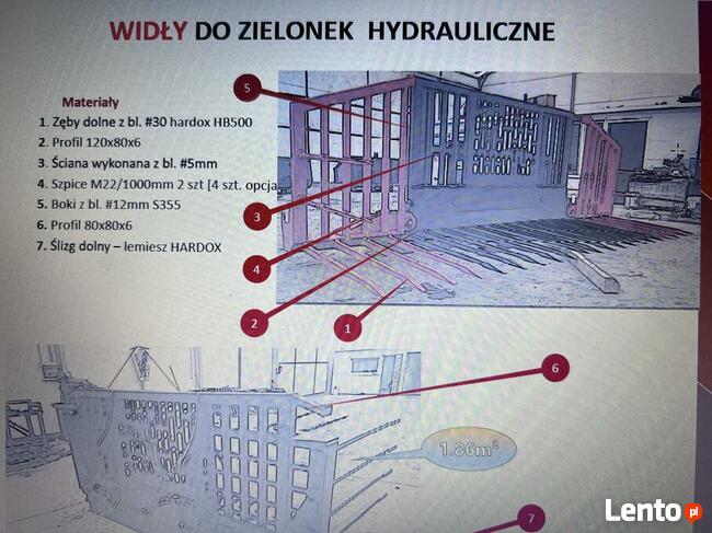Widły do zielonek zielonki kukurydzy spych hydrauliczny
