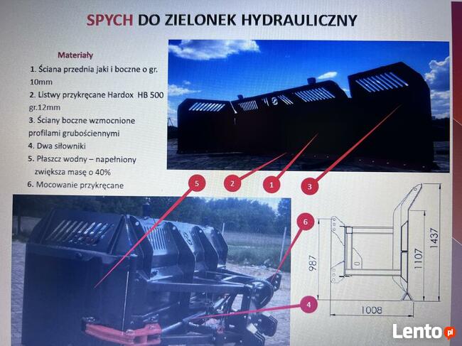 Widły do zielonek zielonki kukurydzy spych hydrauliczny