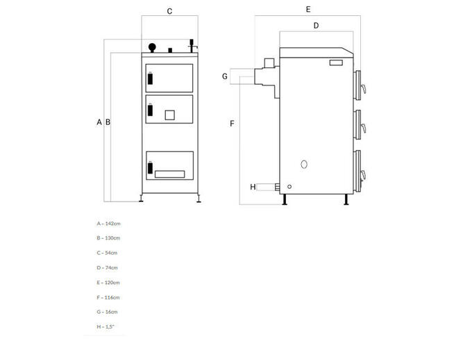 Kocioł piec NADMUCHOWY na WĘGIEL 5 klasa 27 kW