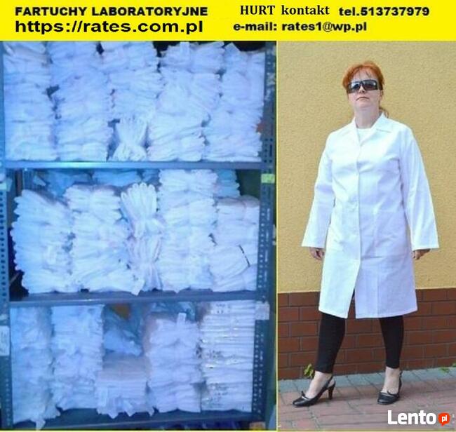 Fartuchy laboratoryjne cena 20 zł. netto RATES Producent