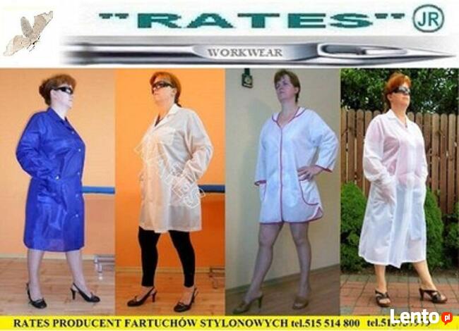 Fartuchy laboratoryjne cena 20 zł. netto RATES Producent