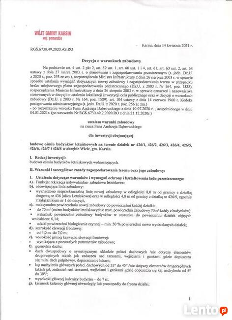 sprzedaż działek w natura 2000, Wiele Pomorskie