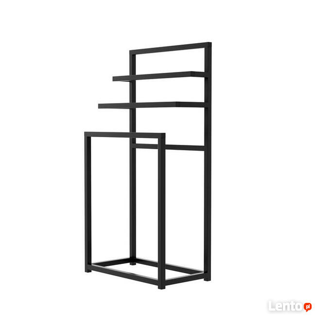 CZARNY METALOWY WIESZAK / STOJAK NA RĘCZNIKI !