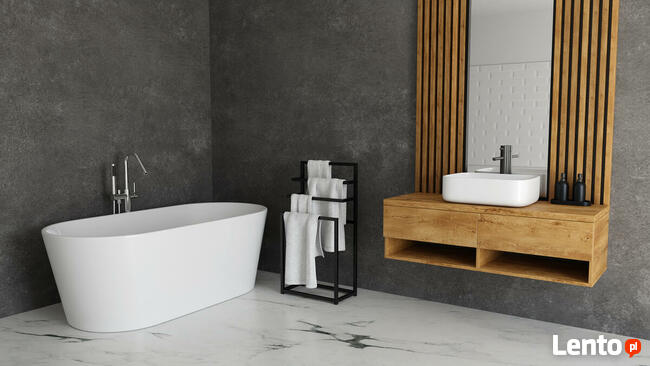 CZARNY METALOWY WIESZAK / STOJAK NA RĘCZNIKI !