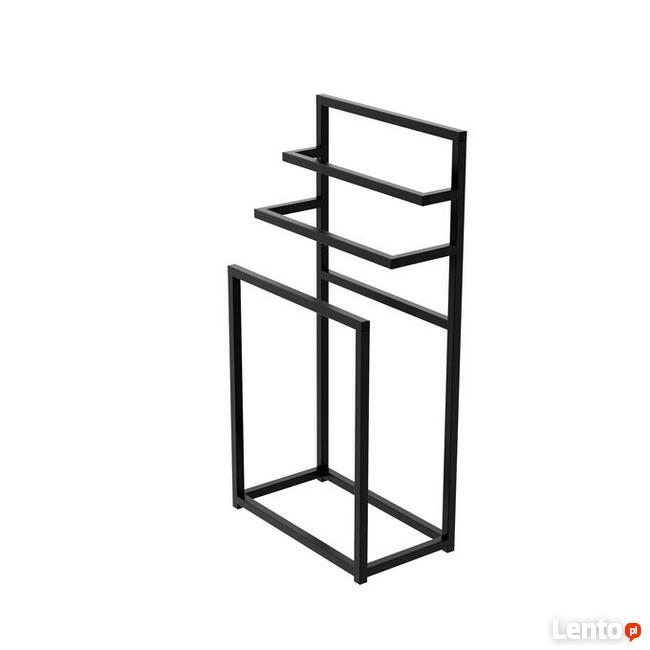 CZARNY METALOWY WIESZAK / STOJAK NA RĘCZNIKI !