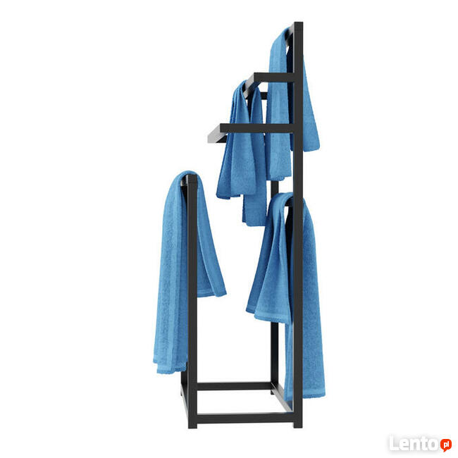 CZARNY METALOWY WIESZAK / STOJAK NA RĘCZNIKI !