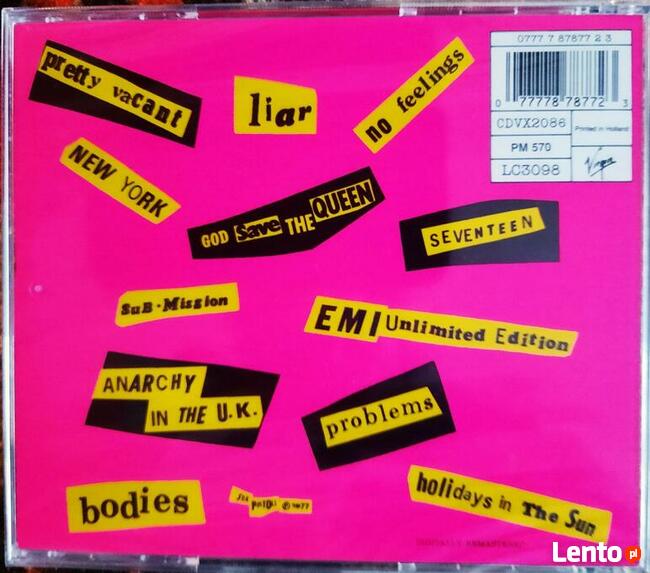 Sprzedam CD Sex Pistols Never Mind Bollocks Nowy