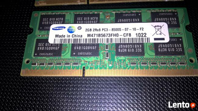Pamięć ram DDR3 2GB Samsung Laptop