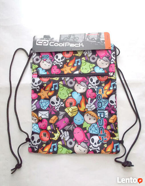 kolorowy workoplecak, modny worek we wzory, coolpack worek