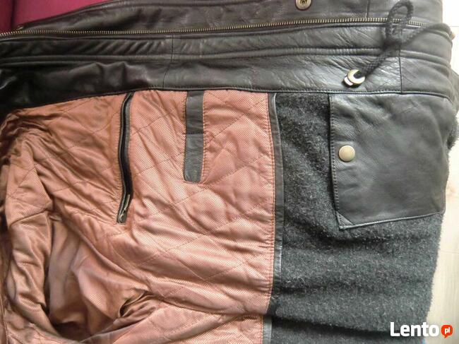 Skorzana meska kurtka ocieplana