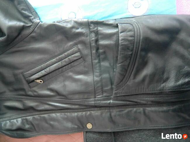 Skorzana meska kurtka ocieplana