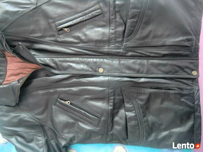 Skorzana meska kurtka ocieplana