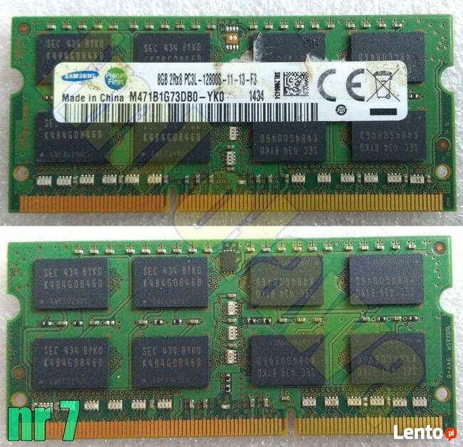 pamięć RAM DDR3 4GB 8GB Samsung do laptopów notebooków