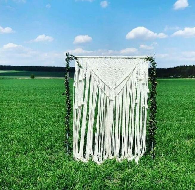 Ścianka ślubna makrama, Boho