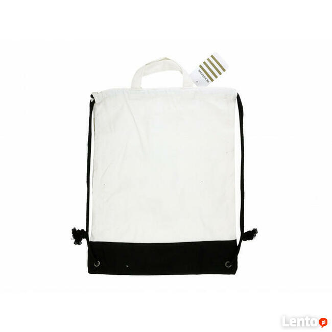 płocienny workoplecak, złoty worek w pasy