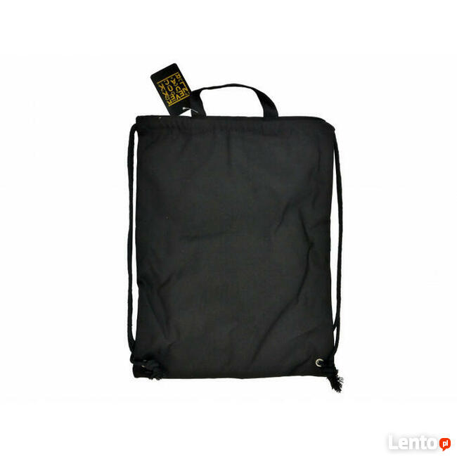 czarno złoty worek, workoplecak z napisami płocienny worek