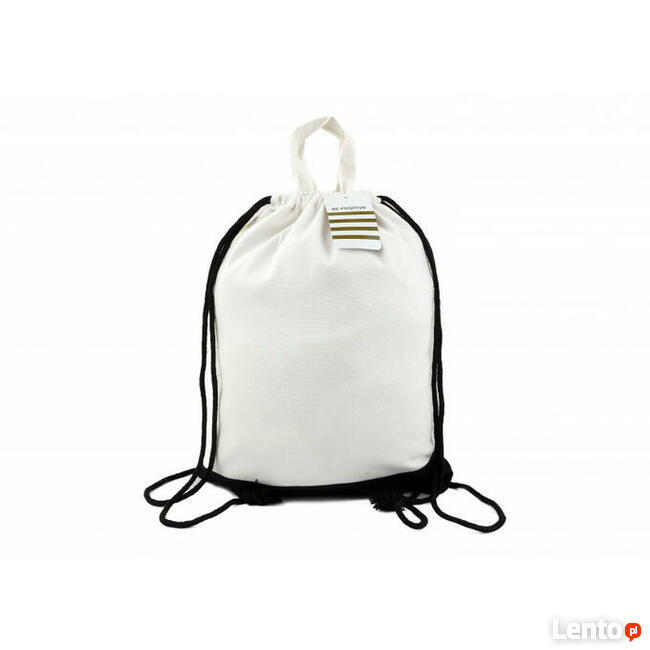 płocienny workoplecak, złoty worek w pasy