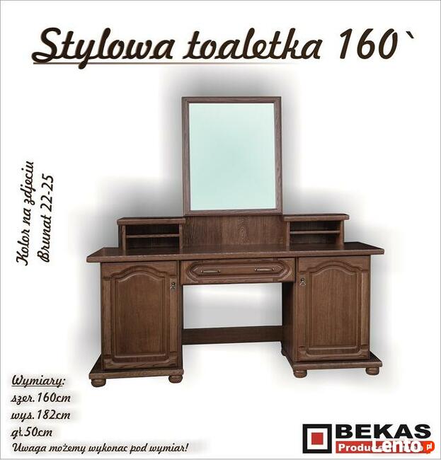 Stylowa Toaletka Biurko Sypialnia Dąb Rustikal Bekas Meble