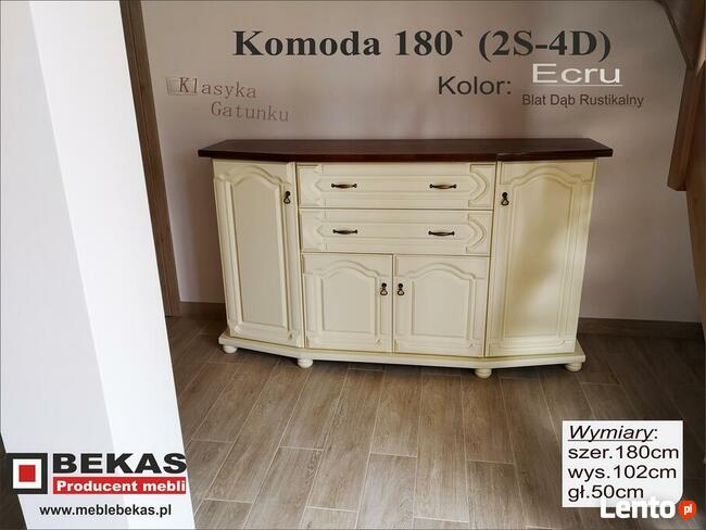 Stylowa Komoda 180` Wysoka (2S-4D) Biały Dąb od Bekas Meble