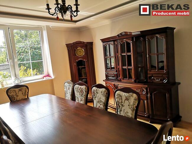 Komplet do Salonu Stół z Krzesłami Witryna Orzech Dąb Bekas