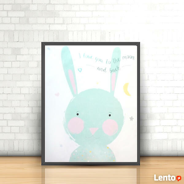 plakat z królikiem, ładny plakat dla dziecka 40x50 naklejka