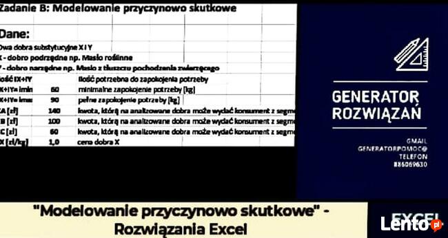 Modelowanie przyczynowo skutkowe - Rozwiązanie Excel