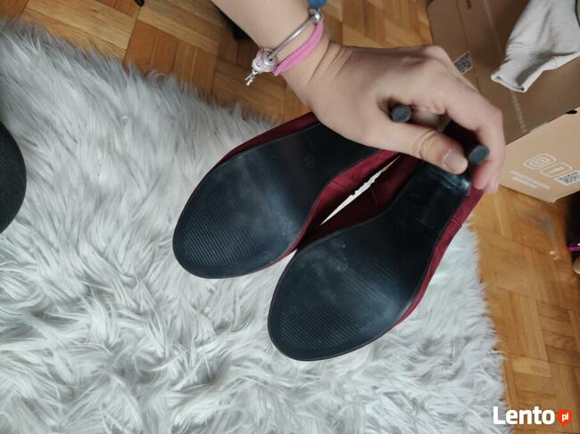 Bordowe botki szpilki 39