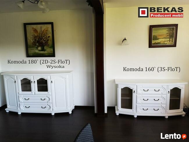 Stylowa Komoda 180` Wysoka (2S-4D) Biały Dąb od Bekas Meble