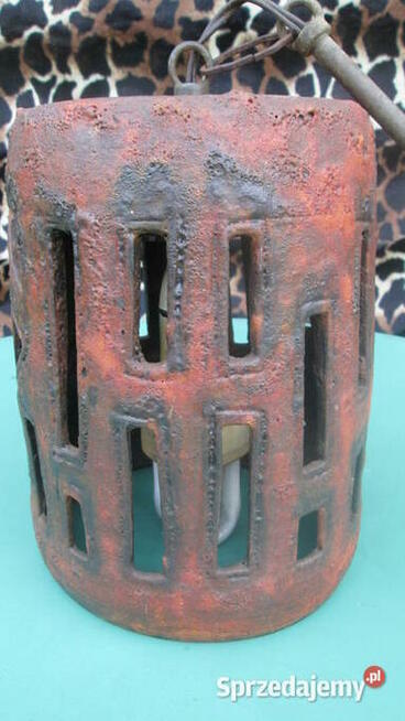 Lampa sufitowa - zabytkowa wykonana z wypalanej kamionki