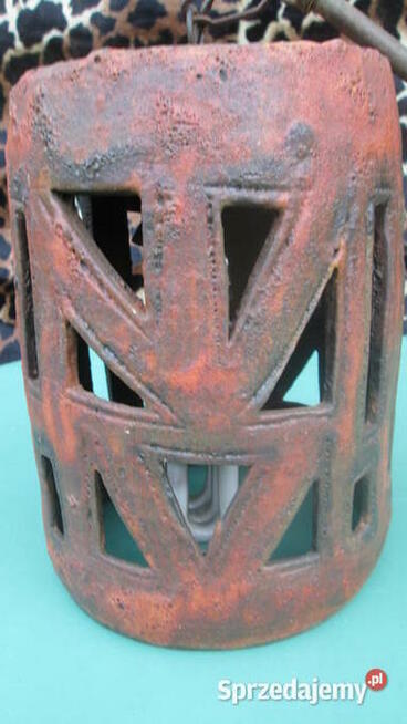 Lampa sufitowa - zabytkowa wykonana z wypalanej kamionki