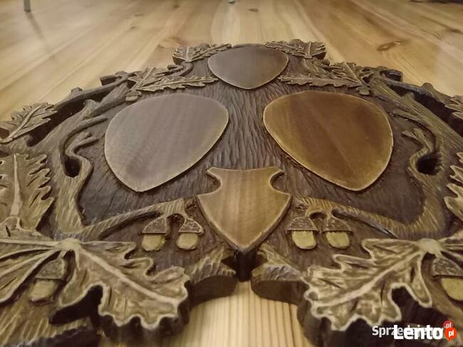 Piękna deska na trzy poroża, Trofea - rzeźbiona ręcznie