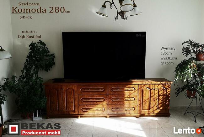 Duża Komoda Rtv XXL 280cm ! Dąb Rustikal Bekas Producent