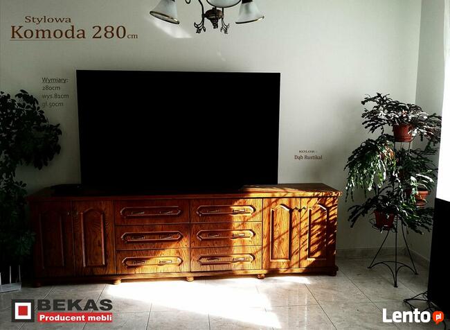 Duża Komoda Rtv XXL 280cm ! Dąb Rustikal Bekas Producent