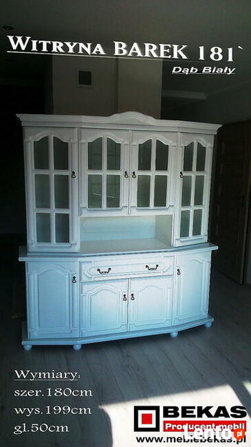 Biała Witryna Narożna 70 ` Dąb Biały Bekas Italia Śliczna