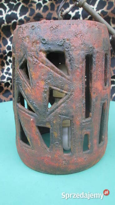 Lampa sufitowa - zabytkowa wykonana z wypalanej kamionki