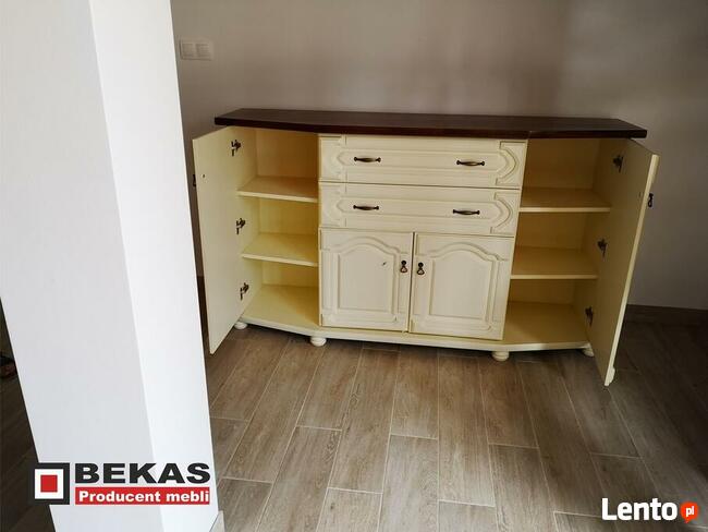 Stylowa Komoda 180` Wysoka (2S-4D) Biały Dąb od Bekas Meble