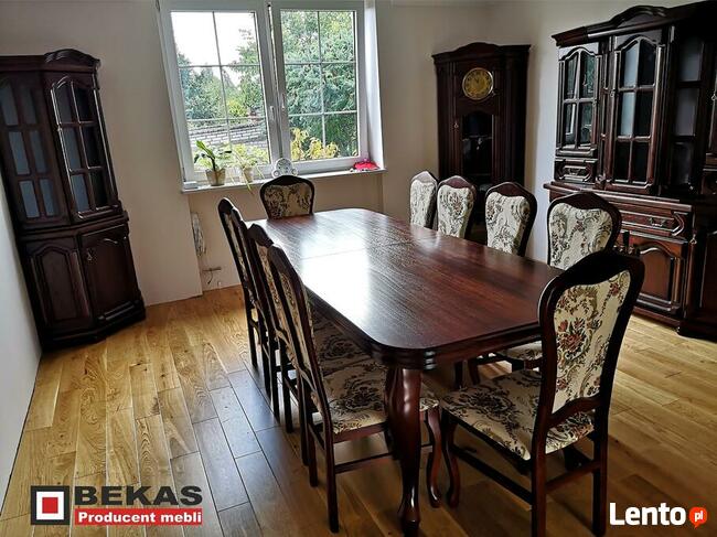 Zestaw Stylowy Piękny Stół Krzesła Witryna Zegar Bekas Meble